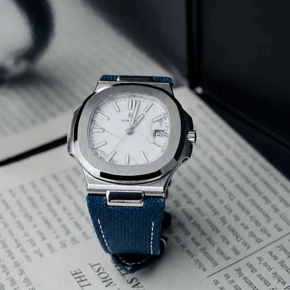 ENITON 38mm Stone Dial Composi - Canvas Strap Watch recension och pris