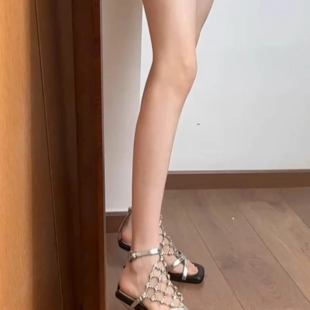 Temperament High Heels Women S - Mesh Strap Metal recension och pris